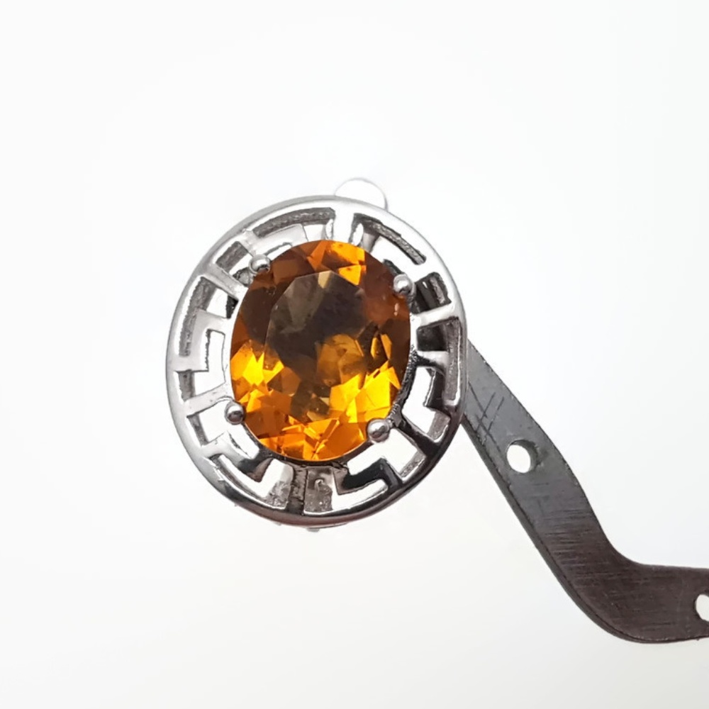 Orange Mystic Quartz Sterling Silver Earrings